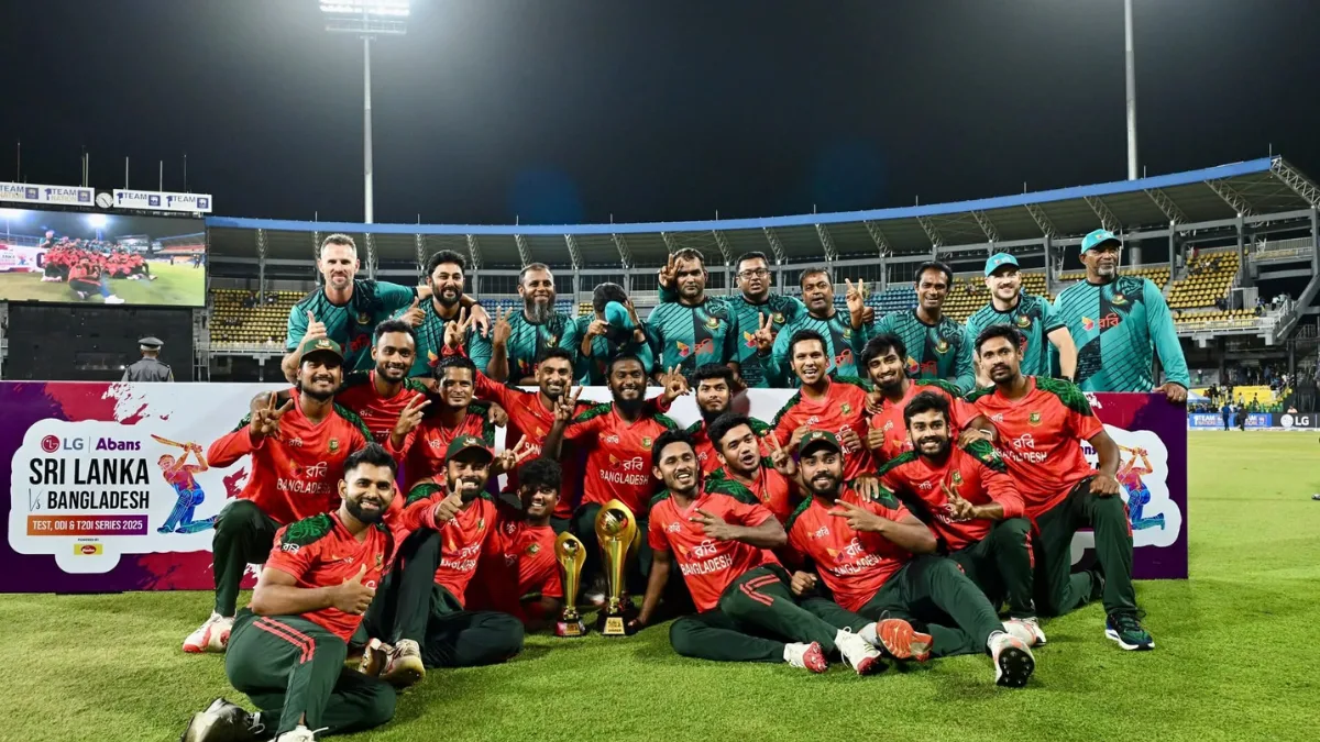 Mahedi Hasan's Masterclass: How Bangladesh Clinched Historic T20I Series Win Against Sri Lanka! 2 Bangladesh cricket team after series win againt SL
